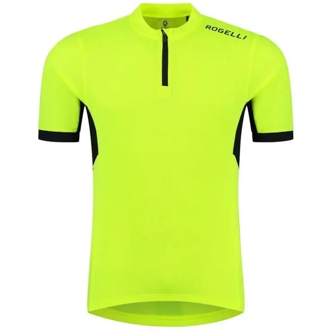 Rogelli Core Heren Fietsshirt - Korte Mouw - Korte Rits - Fluor/Zwart