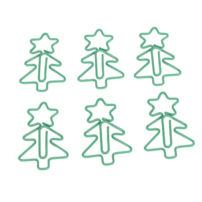 100 Stuks Fancy Paperclips Kerstboom Stijl Antislip Multifunctioneel Leuke Paperclips voor Thuis blue