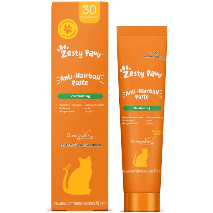 75g Zesty Paws Anti-haarbalpasta voor katten snacks