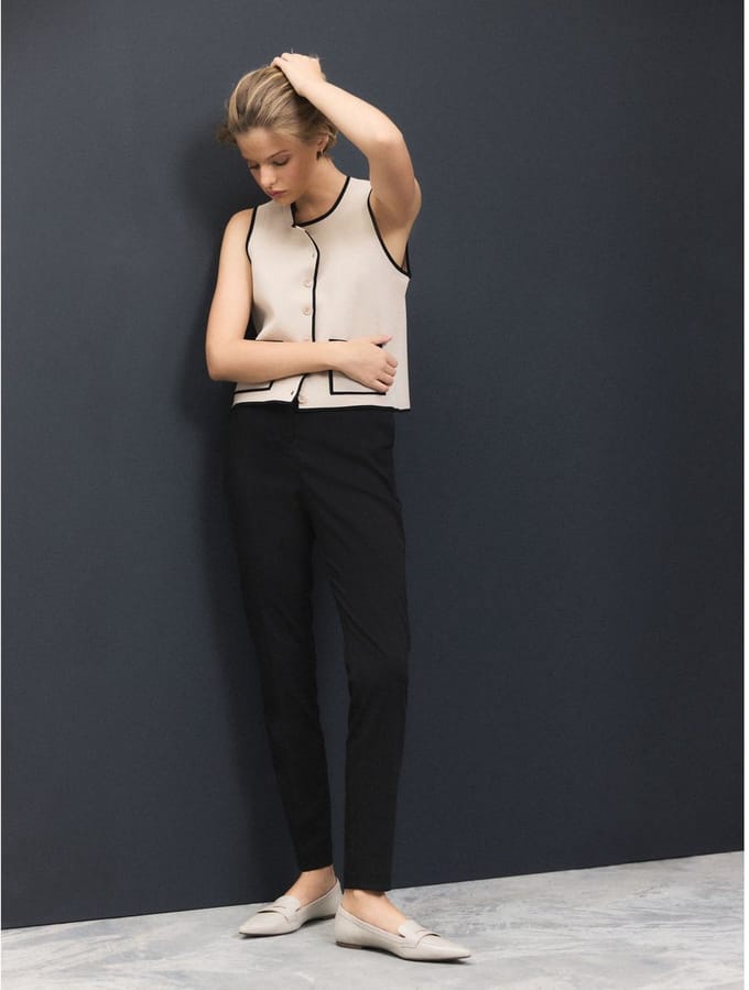 Next - Dames - Skinny modieus gesneden broek - Zwart