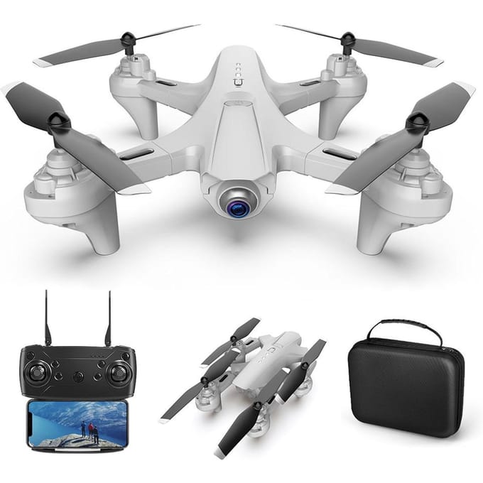 RC Drone met Camera Dubbele Camera Drone 4k RC Quadcopter WiFi FPV Drone Opvouwbare Drone Headless Mode White 1080p 1 Battery wit