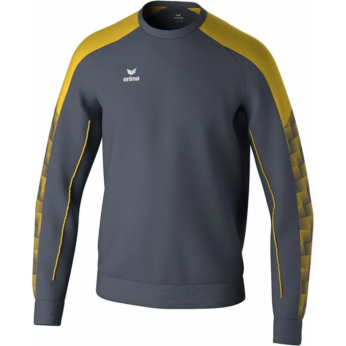Erima Evo Star Sweatshirt Kinderen - Slate Grey / Geel | Maat: 152