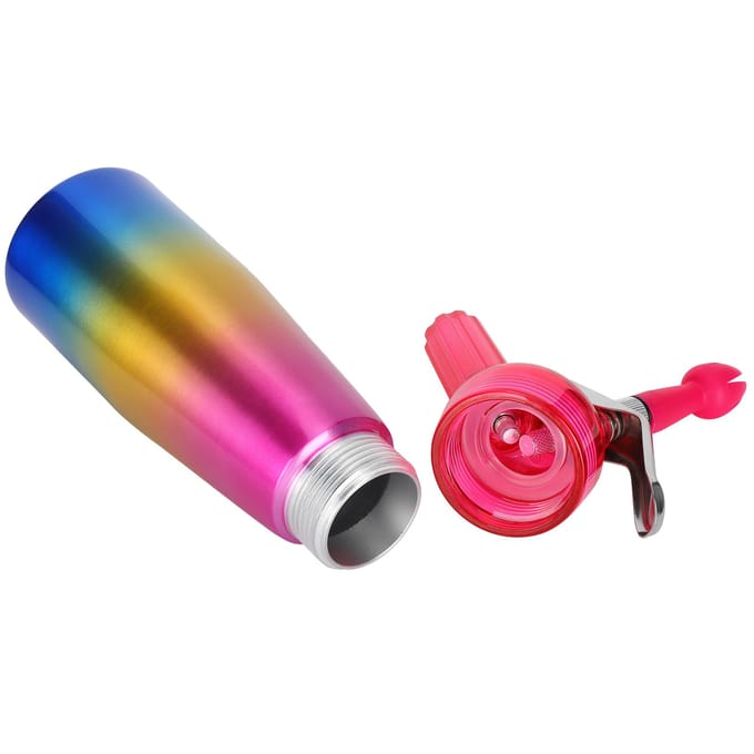 Roomopschuimer met 3 stuks Spuitmonden Dispenser Maker Taart Dessert DIY Tool Aluminium Keuken Bak pink
