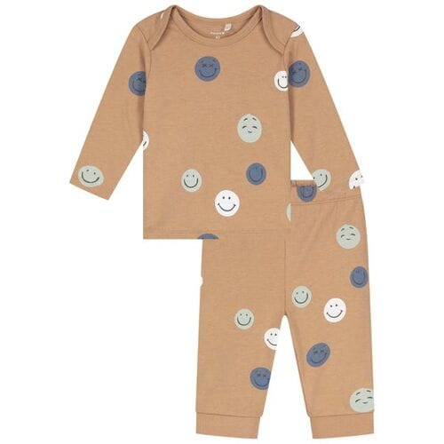 Prénatal baby pyjama smiley Dark Sand Brown 68 unisex