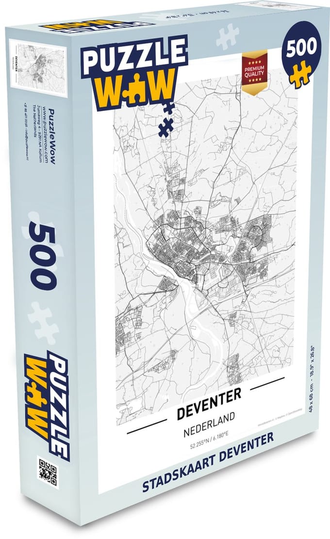 Puzzel Stadskaart Deventer - Legpuzzel - Puzzel 500 stukjes - Plattegrond