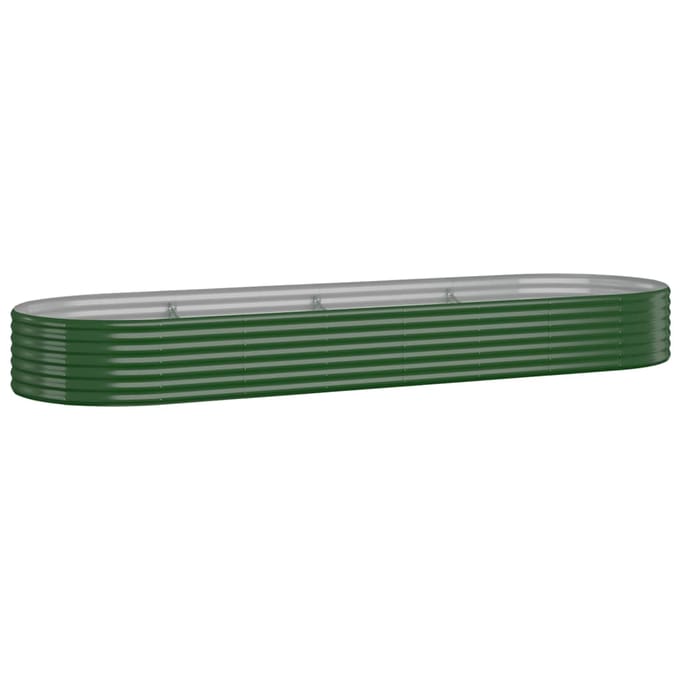 vidaXL - Plantenbak - 322x100x36 - cm - gegalvaniseerd - staal - groen