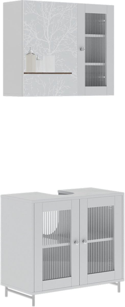 Vicco Badkamermeubelset Malte, Wit, 2-delig