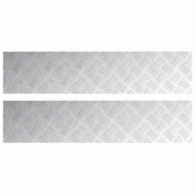 vidaXL Trapmatten 2 st 90 x 20 cm Zilver Aluminium Rechthoekig