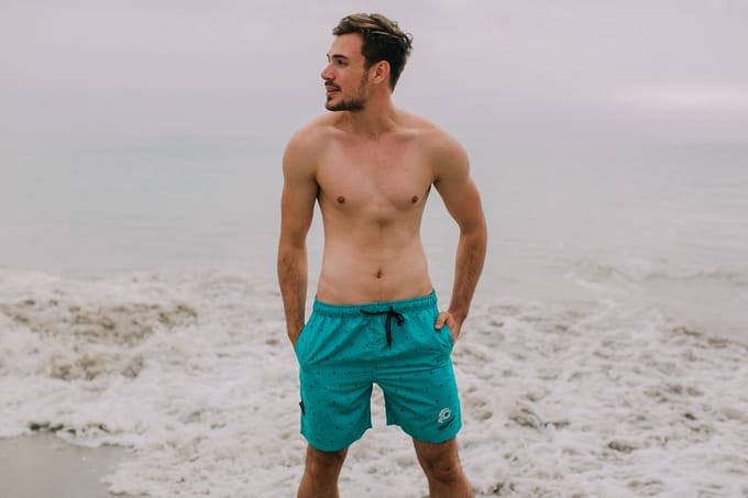 Zwemshort voor Heren in GUGGEN-logostijl
