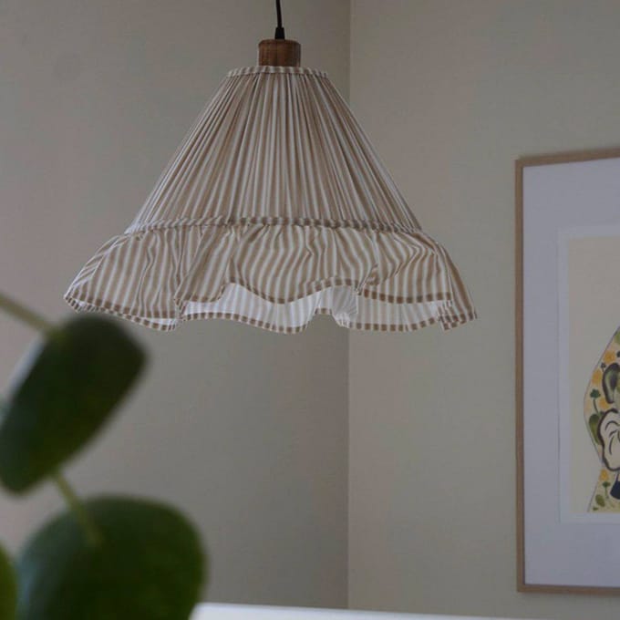 PR Home hanglamp Estrid, beige, stof, Ø 40 cm, E27