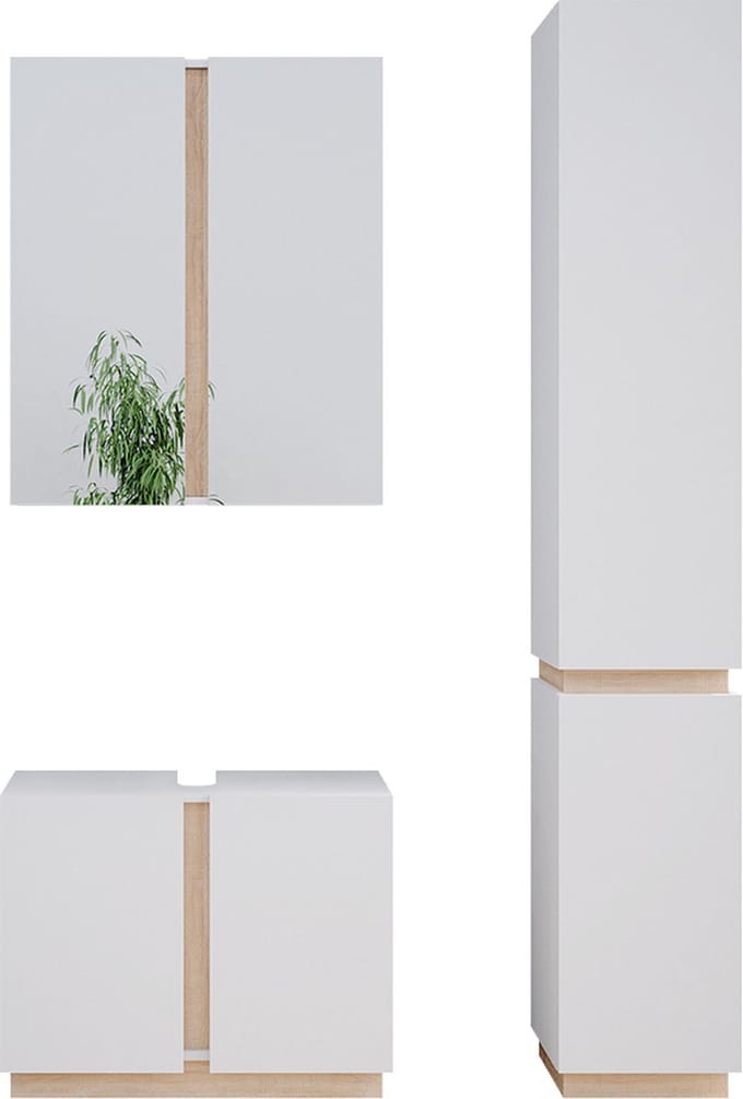 Vicco Badkamermeubelset Gloria, Wit, 3-delig