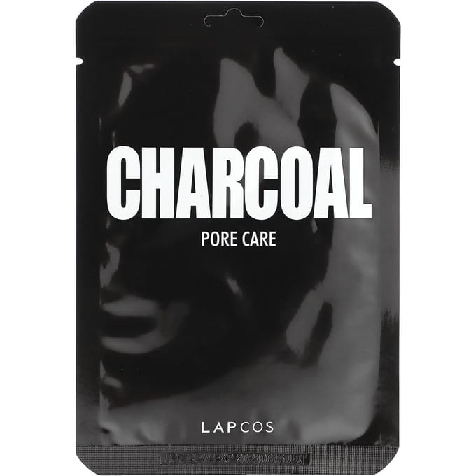 Lapcos, masque de beauté à l'argile de charbon, soin des pores, 1 feuille, 25 ml (0,84 fl oz) gray
