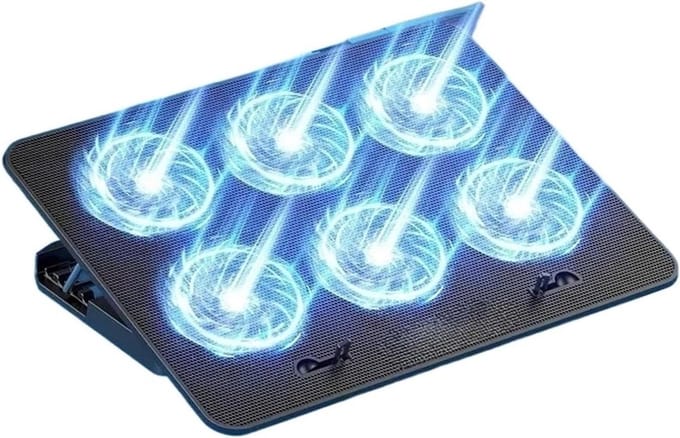 Laptop Koeler - Koelpad Notebook - Voorkom Oververhitting - Zes Ventilatoren - 13-18 inch - Zwart