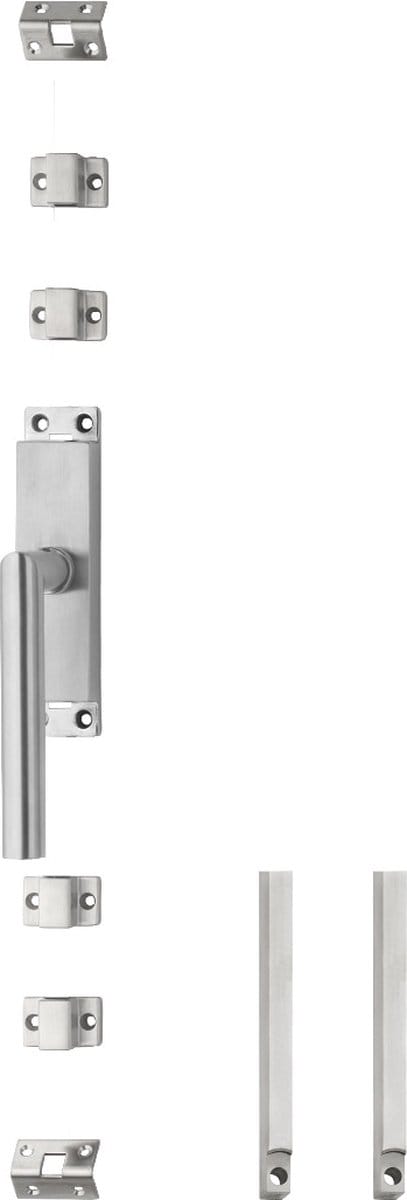 Intersteel Kruk-espagnolet links Hoek 90° met stangenset 2x 1245 mm rvs geborsteld