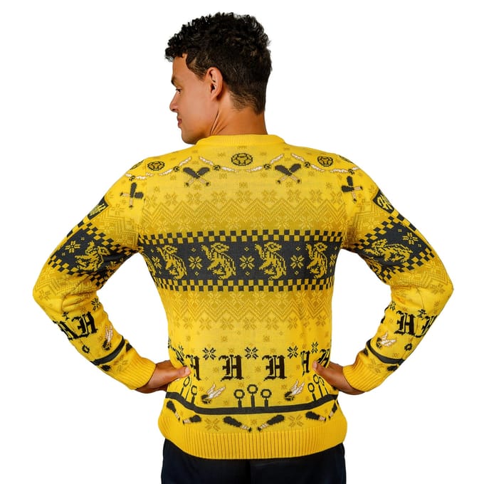 Harry Potter Hufflepuff Quidditch Knitted Christmas Jumper - XL