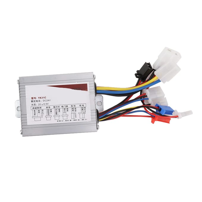Elektrische Fiets Borstel Controller 24V 350W Multi Bescherming Aluminiumlegering Motor Snelheid Controller Box voor Elektrische white