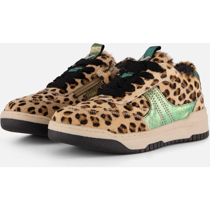 Vingino Vingino Bold Rosali Leopard Sneakers beige Leer