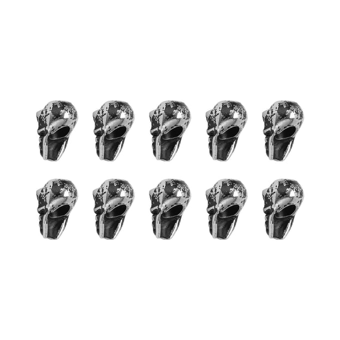 10 Pcs Perles Espacement Crâne Métal 4,5 mm Perles Espacement Crâne Macro-poreuses pour Bijoux DIY Lanière de Couteau gray