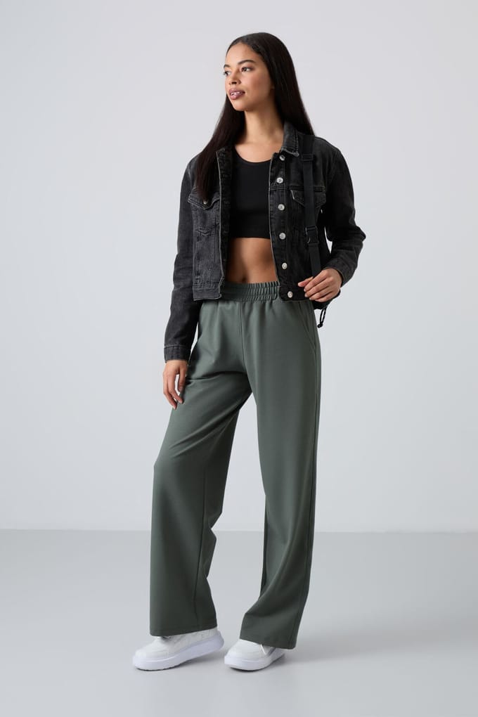 Wijde Enkel Sweatpants met Trekkoord