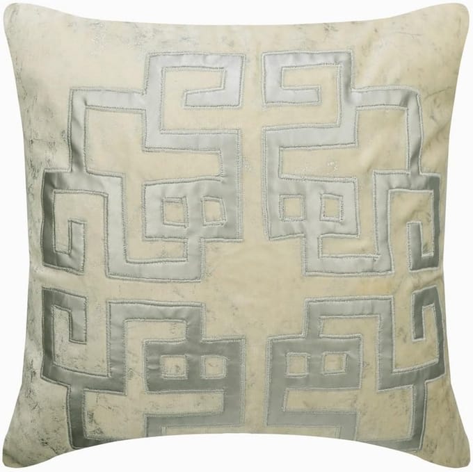 Luxe Sierkussens Set van 2 Ivoor Fluweel 40x40cm - Geometrisch Modern Woontextiel