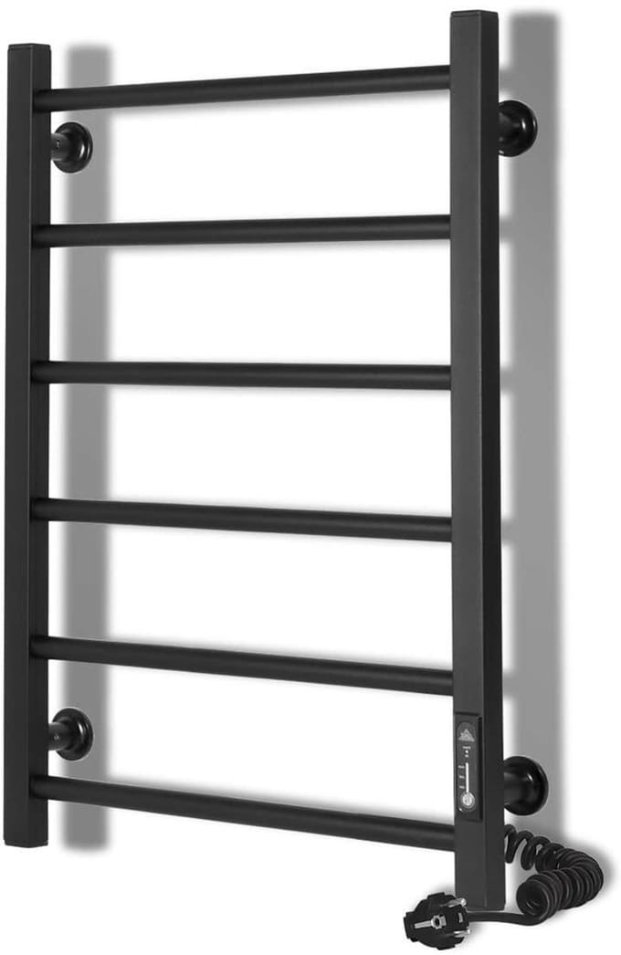 Elektrische handdoekradiator ALFA 400x600 met ECO-timer, 95W, Zwart