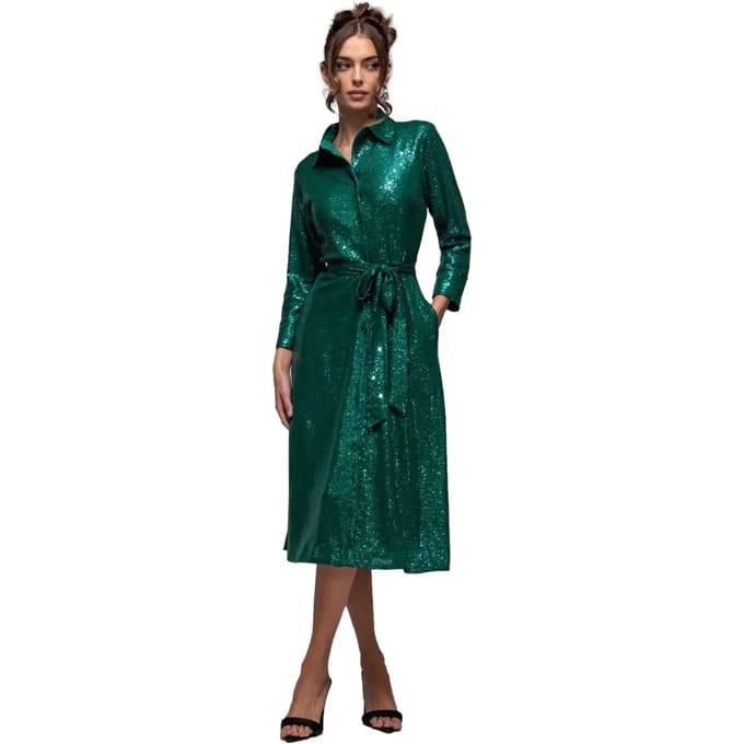 Glittering shirt jurk voor dames Goddiva