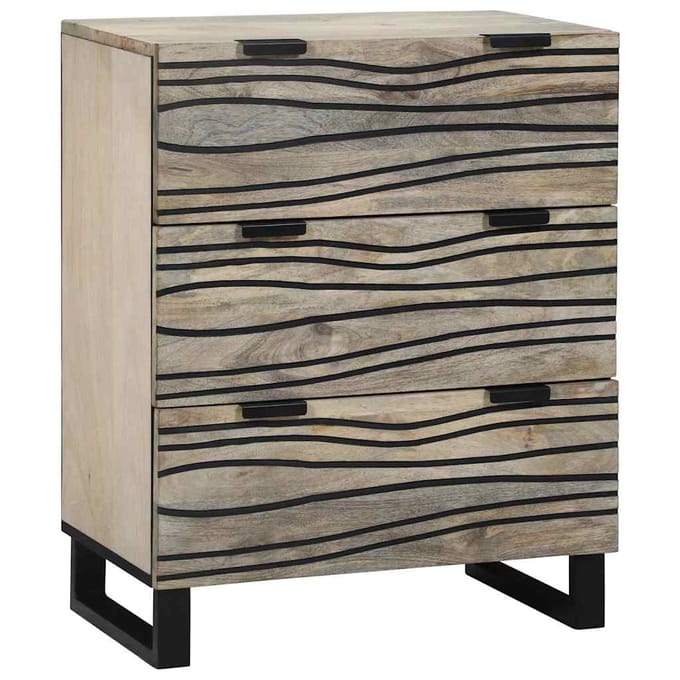 vidaXL - Dressoir - Set - 2 - st - Wit - 120 - x - 33 - x - 75 - cm - Massief - Mango - Hout