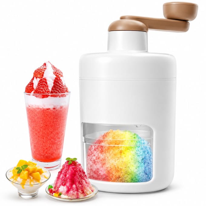 BOTC Slushy Maker - Ice Crusher - Ice Shaver - Ijsvergruizer - Schaafijs Maker - Handmatig - Wit