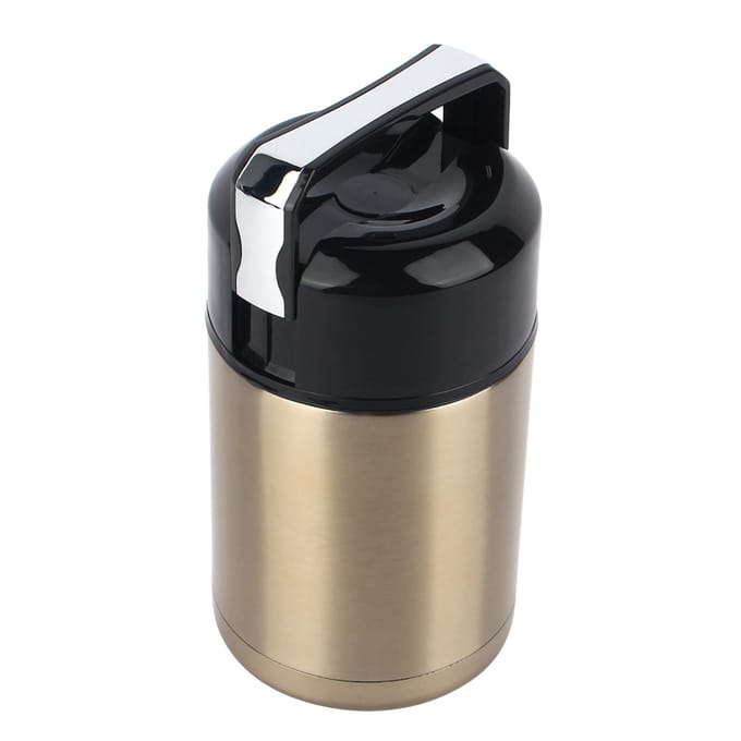 1000ml Roestvrijstalen Vacuüm Thermos Lunchbox Smoldering Mok Geïsoleerde Soepcontainer black