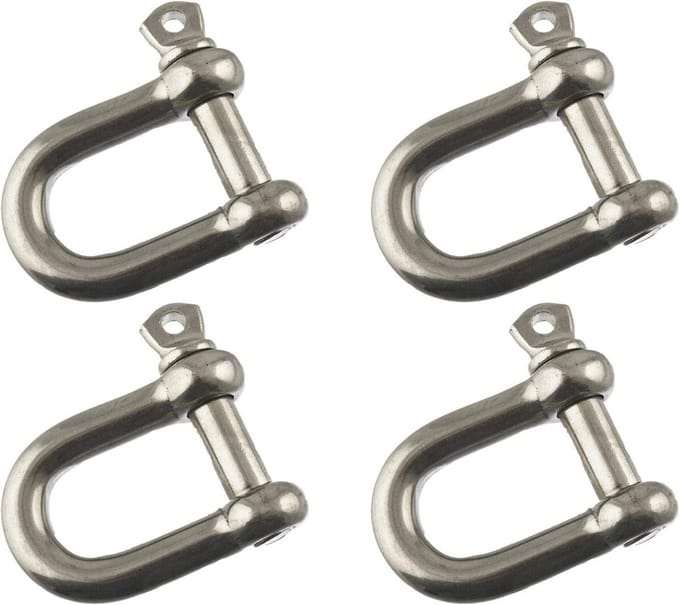 4 Stuks 12mm Gegalvaniseerd Stalen D-Beugel voor Slepen en Tillen