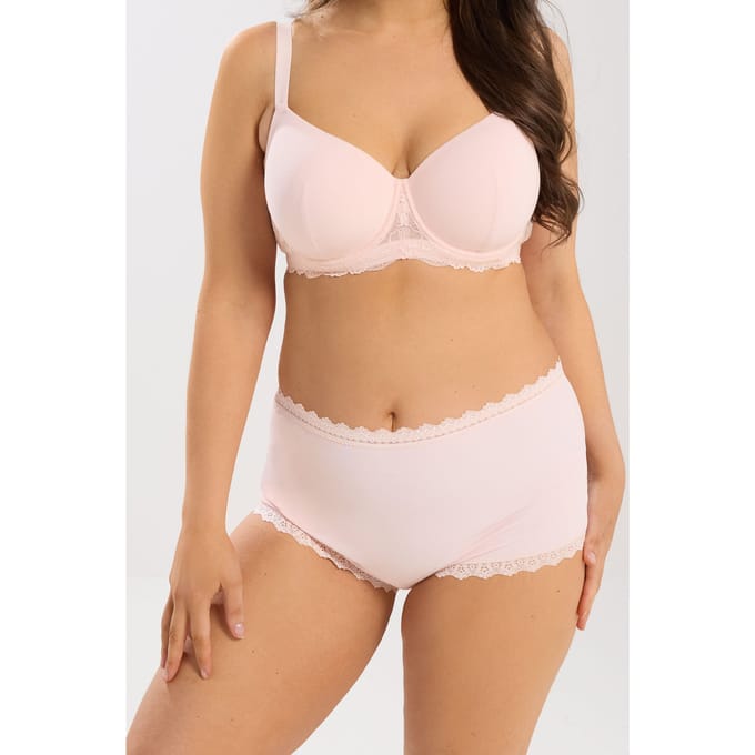 Yours Roze Shorts Met Kanten Rand En Hoge Taille Size 54-56