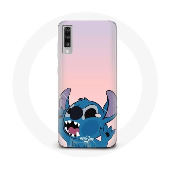 Coque - Samsung - Galaxy A70 - Souple - Rose - Stitch le Nez en l'air rose