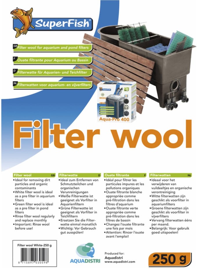 Superfish filterwatten wit - 250 gr
