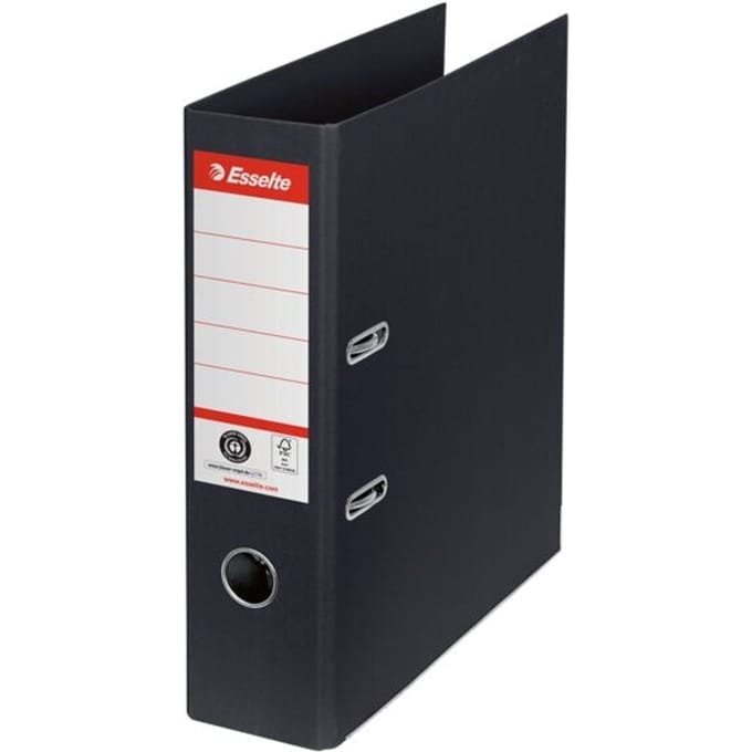 Esselte No. 1 Ordner A4 - Rugbreedte van 75mm - 100% Gerecycled Karton - Zwart