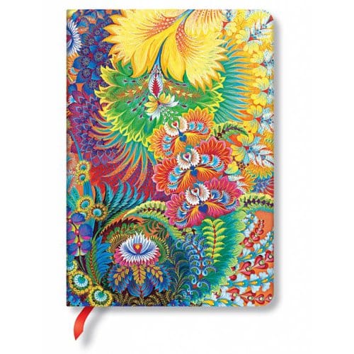 Paperblanks cahier, formaat 12 x 17 cm., uitvoering olena's garden dayspring midi, blanco