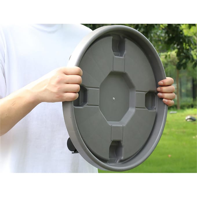 Verdikte Verhuisbak Plastic Vaas met Roller Ronde Onderstel Pot Water Verplaatsbare Pot Houder Universeel brown