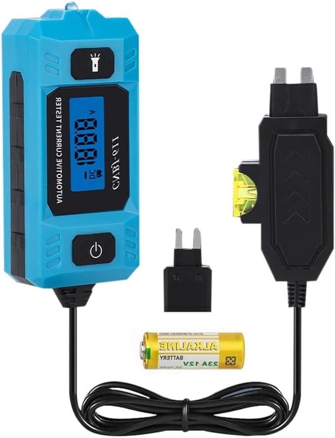 Stroomtester Auto - Autometer Circuittester - Stroom Meten - LCD Achtergrondverlichting - 0.01A-19.99A - Zwart