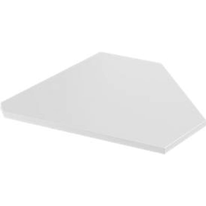 Hoekblad, 90°, B 800 x D 800 mm, wit/blank aluminium