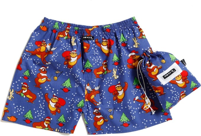 MG-1 Wijde Kinder Kerst Boxershorts Jongens Beer - Maat 164