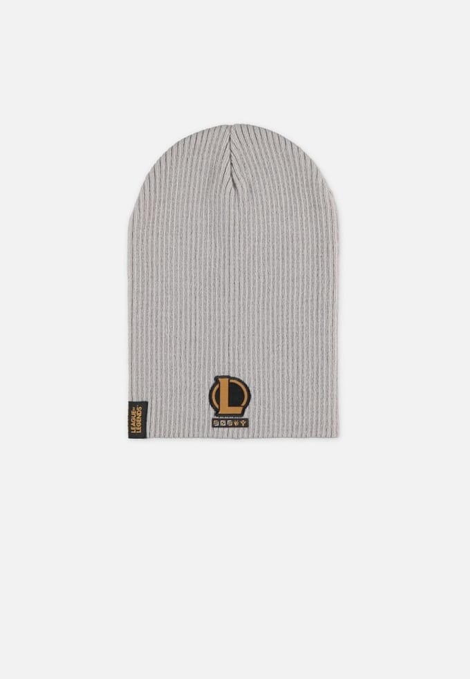 League of Legends Beanie Muts Logo Patch Slouchy Grijs
