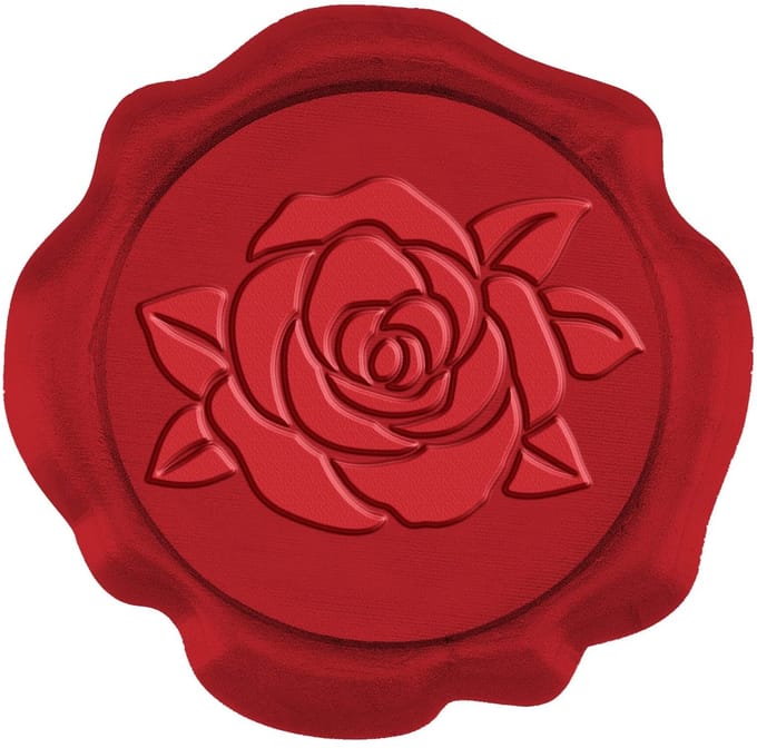 Allecto - Wax Seal Stickers - Rose Bloem - Zelfklevend - Rosé - Voor