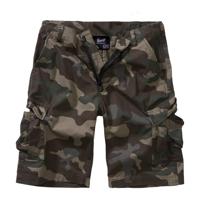 Brandit - BDU Ripstop darkcamo Kinder Cargo Korte broek - Kids 146/152 - Groen