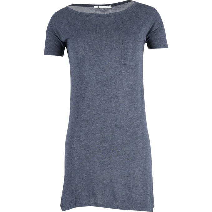 T by Alexander Wang mini-jurk met ronde hals in blauwe rayon