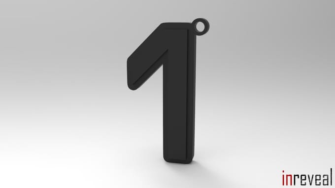 Sleutelhanger F1 '1' Lando Norris (Formule 1) - 25x45x5 mm - Zwart