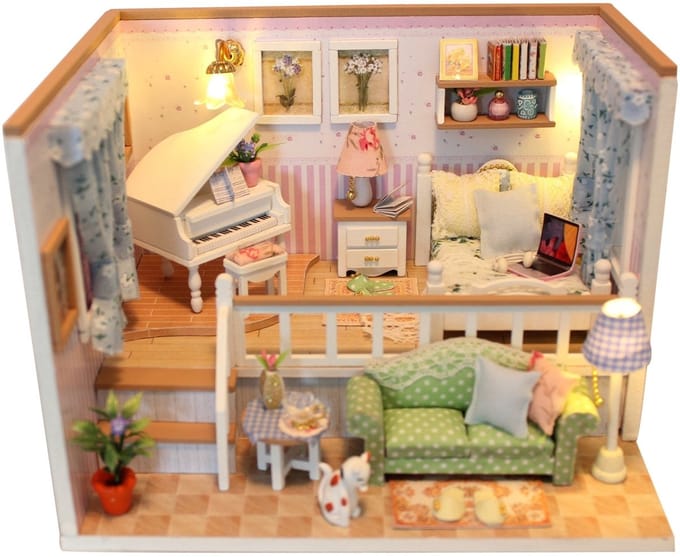 Sweet studio - 3D Puzzel met Handleiding - DIY - Miniatuur Modelbouw Hout Kinderen en Volwassenen - Houten bouwpakket - Assemblr