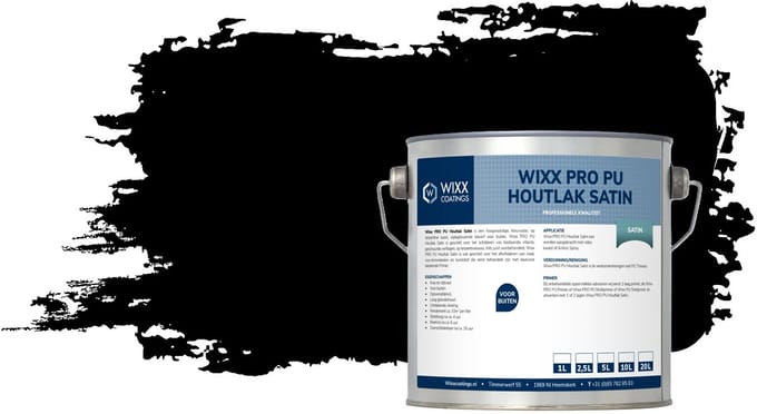 Wixx PRO PU Houtlak Satin - 20L - RAL 9005 | Gitzwart