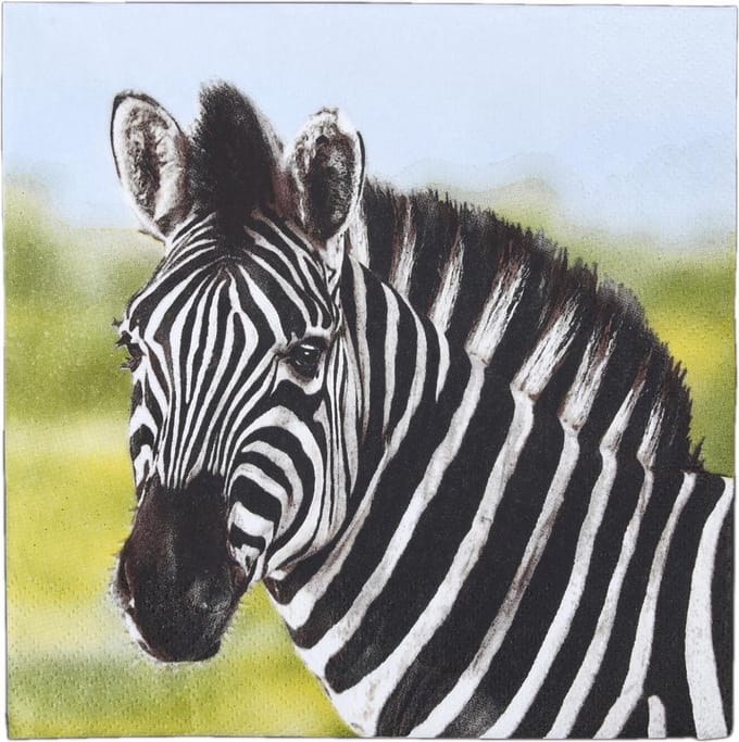 Lunch servetten Zebra - Esschert Design - 33x33 cm