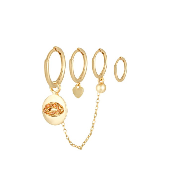 Oorbellen Set Lips and Love