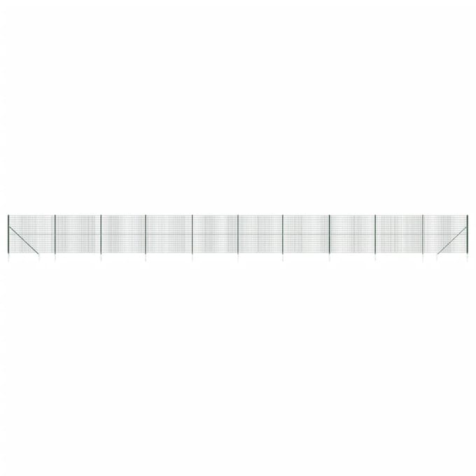 vidaXL - Draadgaashek - met - grondankers - 1,4x25 - m - groen