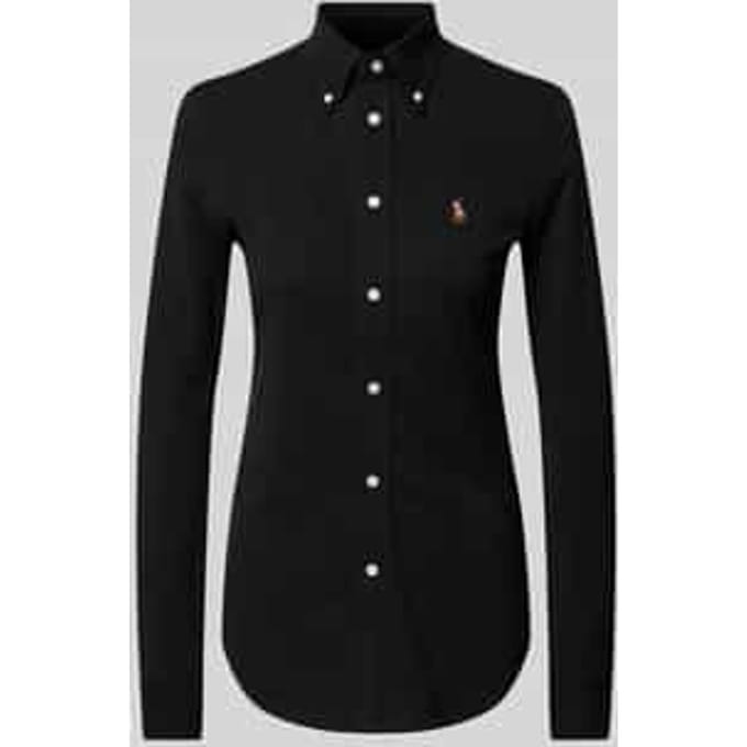 Polo-overhemdblouse met button-downkraag